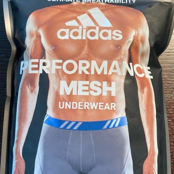 New, Adidas Performance Mesh Boxer Briefs 5'' Inseam Small; Black, 2 Pack - Picture 2 of 2